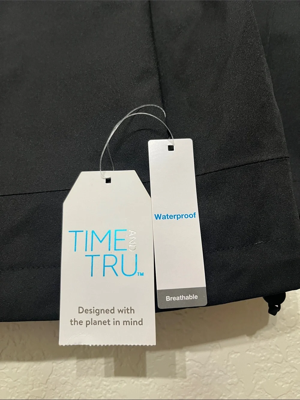 Time and Tru Black Hooded Women's Size XS Raincoat